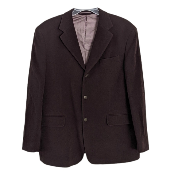 VINTAGE Boulevard club wool cashmere blend coat blazer mahagony red size 42R - Picture 1 of 12